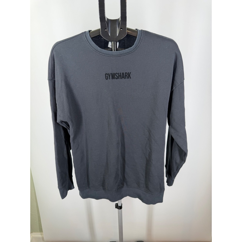 Gymshark Womens Oversized Crewneck Sweatshirt Gray Pullover Logo Size M